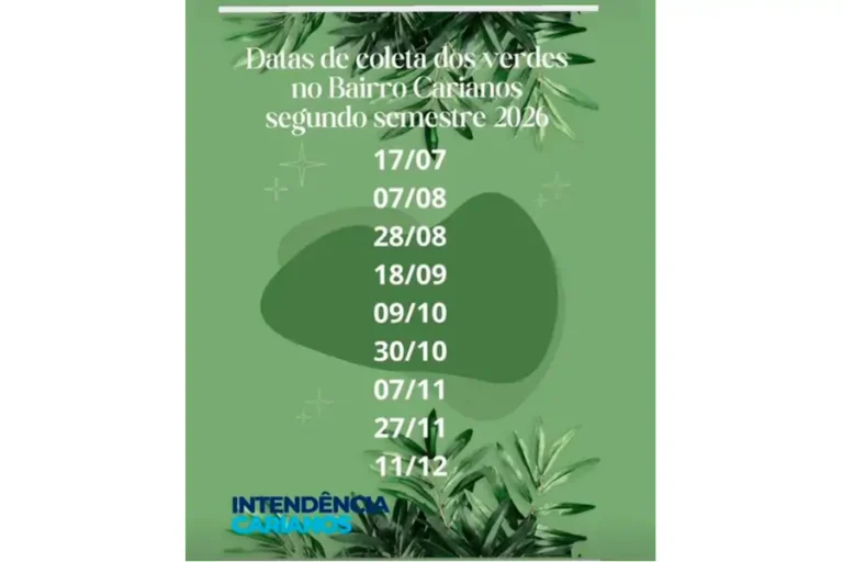 Home 21 Intendência divulga calendário da coleta de resíduos verdes no Carianos para o segundo semestre