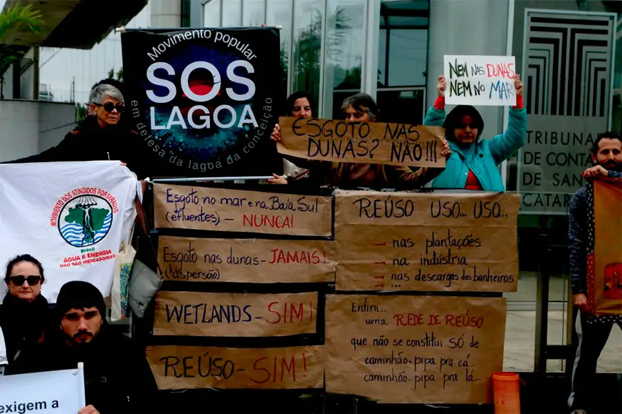 Moradores da Lagoa da Conceição cobram participação nas decisões sobre destino do esgoto cinco anos após rompimento ambiental 1 Moradores da Lagoa da Conceição cobram participação nas decisões sobre destino do esgoto cinco anos após rompimento ambiental 1