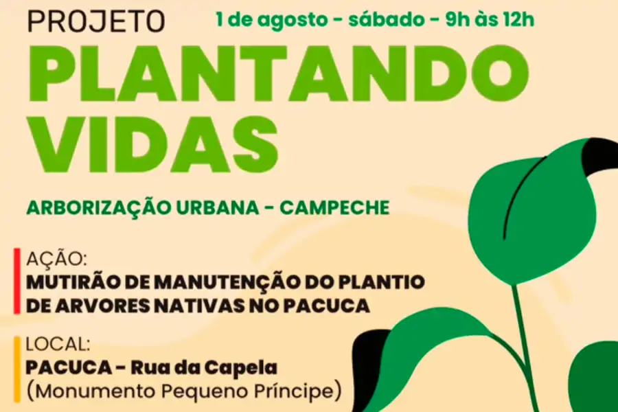 Mutirão de manutenção de árvores nativas será realizado no PACUCA neste sábado, no Campeche 1 Mutirão de manutenção de árvores nativas será realizado no PACUCA neste sábado, no Campeche 1