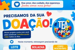 Leia mais sobre o artigo Projeto TEA Tapera realiza campanha de doação para manter atendimento às crianças e famílias