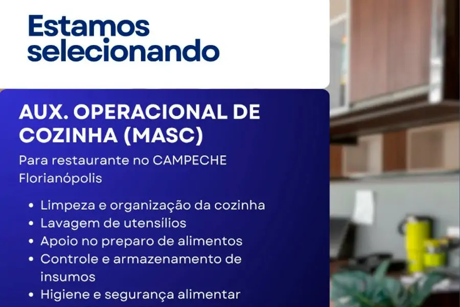 Auxiliar Operacional de Cozinha | Campeche 1