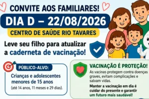 Centro de Saúde do Rio Tavares realiza Dia D de vacinação para crianças e adolescentes