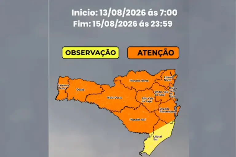 Home 24 Florianópolis está sob alerta laranja para chuva intensa