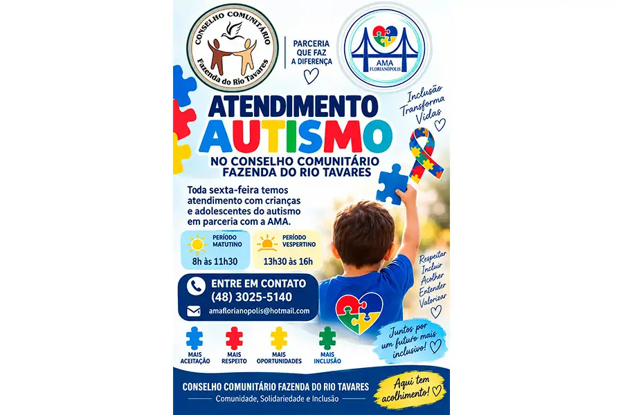 Conselho Comunitário do Rio Tavares oferece atendimento para crianças e adolescentes com autismo 1 Conselho Comunitário do Rio Tavares oferece atendimento para crianças e adolescentes com autismo 1