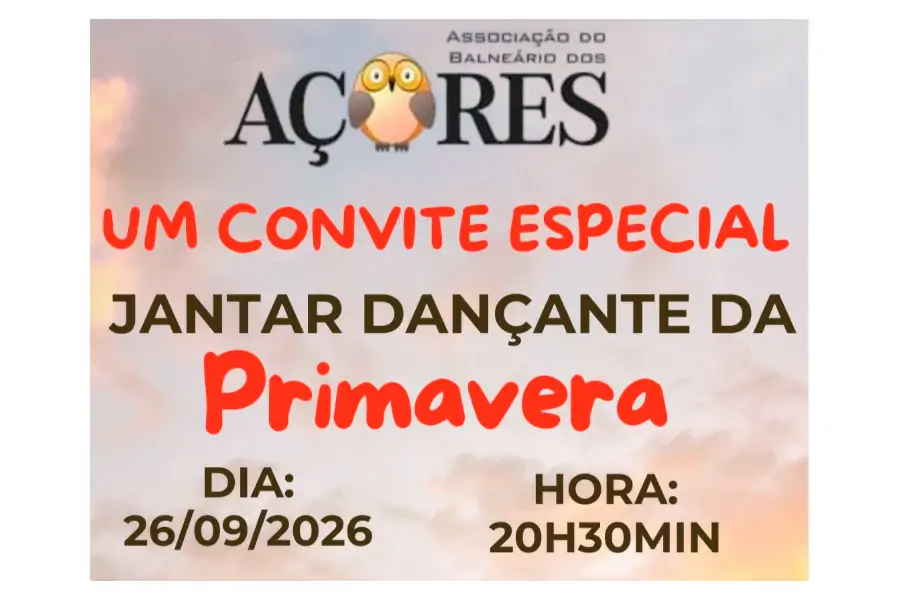Jantar Dançante da Primavera será realizado no Balneário dos Açores 1 Jantar Dançante da Primavera será realizado no Balneário dos Açores 1