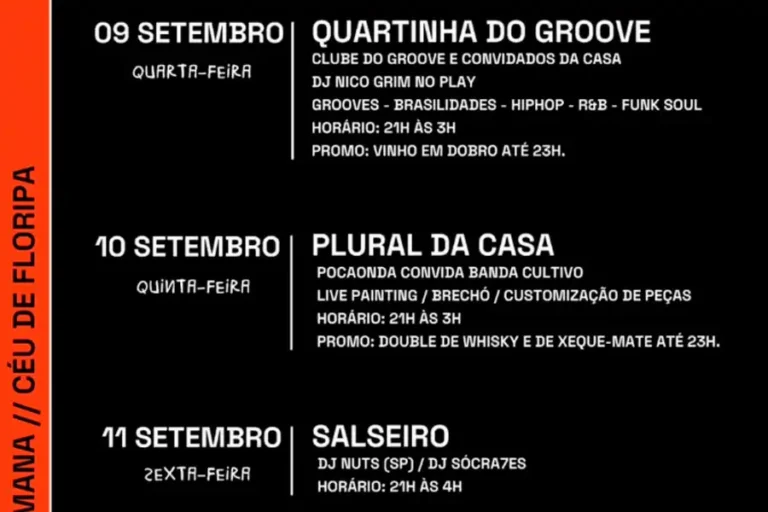 Agenda 17 Pagode do Céu anima noite deste sábado na Lagoa da Conceição