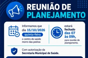 Centro de Saúde do Morro das Pedras terá atendimento suspenso por duas horas nesta quinta-feira (15)