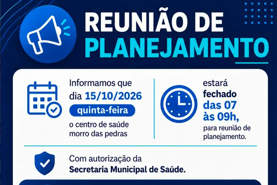 Centro de Saúde do Morro das Pedras terá atendimento suspenso por duas horas nesta quinta-feira (15) 1 Centro de Saúde do Morro das Pedras terá atendimento suspenso por duas horas nesta quinta-feira (15) 1
