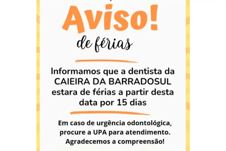 Dentista da Caieira da Barra do Sul entra em férias por 15 dias