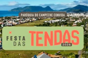 Home 5 Festa das Tendas 2026 terá samba, pagode, Boi de Mamão e Banda do Exército no Campeche Evento será realizado no dia 7 de novembro, na Igreja Matriz Nossa Senhora do Sagrado Coração, com entrada gratuita, atrações culturais, gastronomia e atividades para crianças. O bairro Campeche, no Sul da Ilha de Florianópolis, receberá no sábado, 7 de novembro, a Festa das Tendas 2026. O evento será realizado na Igreja Matriz Nossa Senhora do Sagrado Coração, localizada na Rua Auroreal, 260, e contará com uma programação de música, cultura popular e atividades para toda a família. A entrada será gratuita, e entre as atrações anunciadas estão apresentações de samba, pagode, Boi de Mamão e da Banda do Exército. Gastronomia e diversão para as crianças Além das apresentações musicais e culturais, a Festa das Tendas contará com espaços de alimentação organizados pela comunidade paroquial. Entre as opções anunciadas estão isca de peixe, pastel, espetinho, cachorro-quente, pipoca, doces e bebidas. Para as crianças, estão previstas atividades recreativas, incluindo pescaria e pula-pula. Evento arrecadará recursos para a paróquia A Festa das Tendas também terá caráter comunitário e beneficente. Segundo a organização, toda a renda obtida com as vendas nas tendas será destinada à manutenção das atividades e da missão da Paróquia Nossa Senhora do Sagrado Coração. A iniciativa busca reunir moradores do Campeche e de bairros vizinhos em uma programação de convivência, cultura e integração entre as famílias. Serviço Evento: Festa das Tendas 2026 Data: Sábado, 7 de novembro de 2026 Local: Igreja Matriz Nossa Senhora do Sagrado Coração Endereço: Rua Auroreal, 260, Campeche, Florianópolis Entrada: Gratuita Atrações: Samba, pagode, Boi de Mamão, Banda do Exército, gastronomia e atividades infantis. Horário: Não informado pela organização. Fonte: Paróquia Nossa Senhora do Sagrado Coração – Campeche.