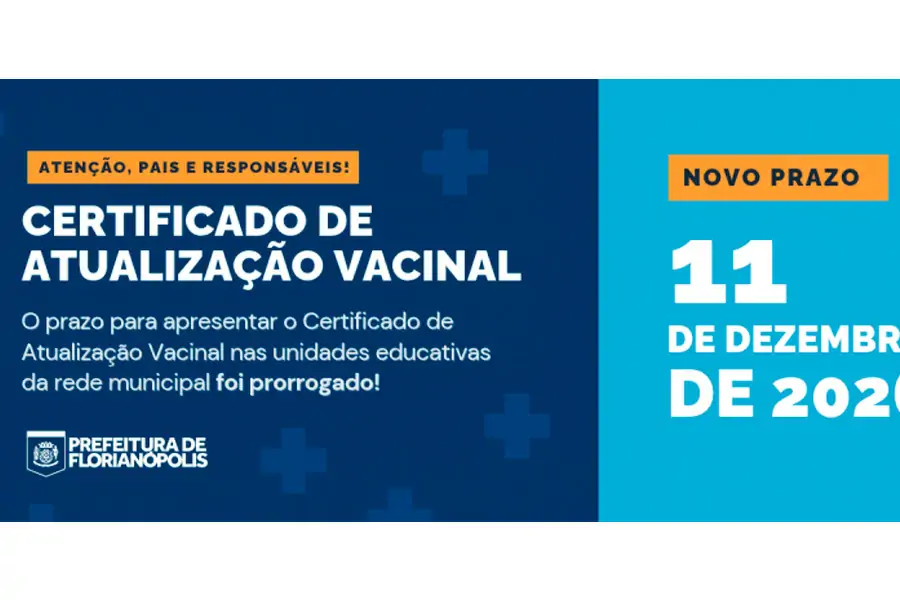 Florianópolis prorroga até 11 de dezembro prazo para entrega do certificado de vacinação nas escolas municipais 1