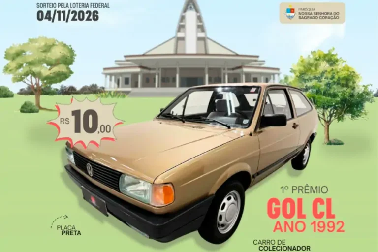 Paróquia do Campeche sorteia Gol 1992 de colecionador e quatro prêmios de R$ 500 em ação beneficente