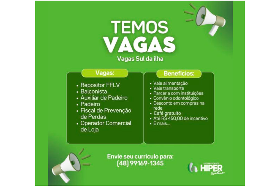 Vagas em Supermercado | Sul da Ilha 1